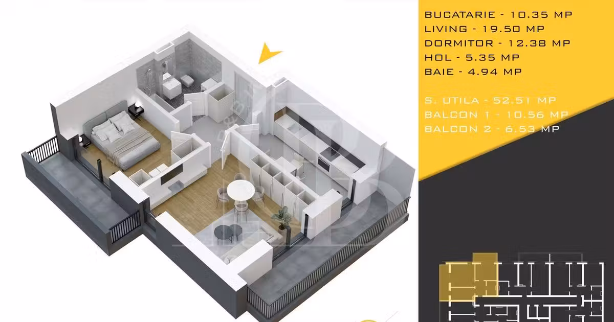 Apartament de vânzare cu 2 camere în zona Theodor Pallady, Sector 3