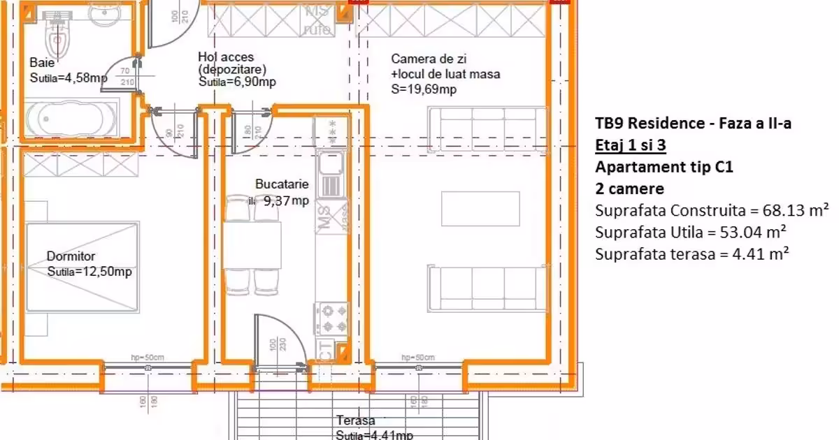 Apartament de vânzare cu 2 camere în zona Central, Ploiești