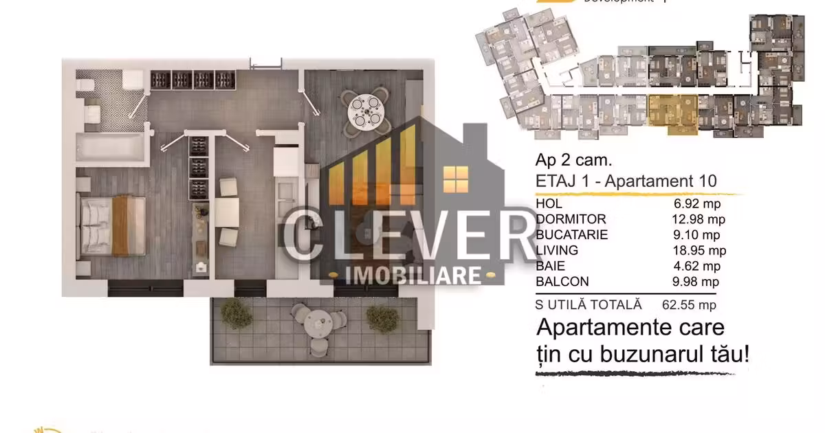 Apartament de vânzare cu 2 camere în zona Titan, Sector 3