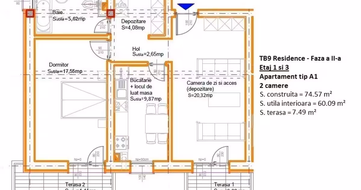 Apartament de vânzare cu 2 camere în zona Central, Ploiești