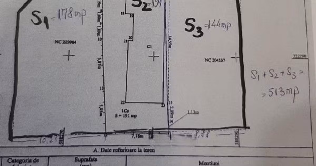 Teren Construcții intravilan de vânzare de 191 mp, în zona Brâncoveanu, Sector 4