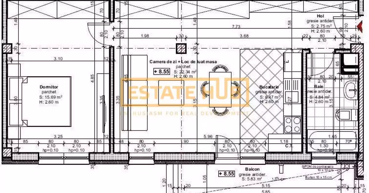 Apartament de vânzare cu 2 camere în zona Mărăști, Cluj-Napoca