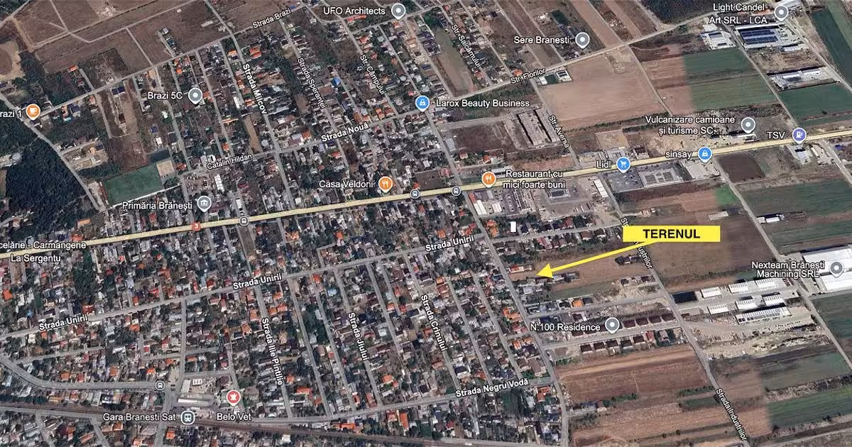 Teren Construcții intravilan de vânzare de 3332 mp, în Brănești