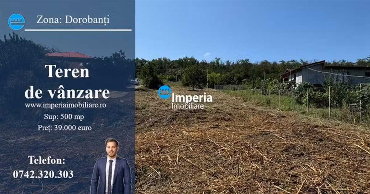 Teren intravilan de vânzare de 500 mp, în zona Dorobanți, Iași