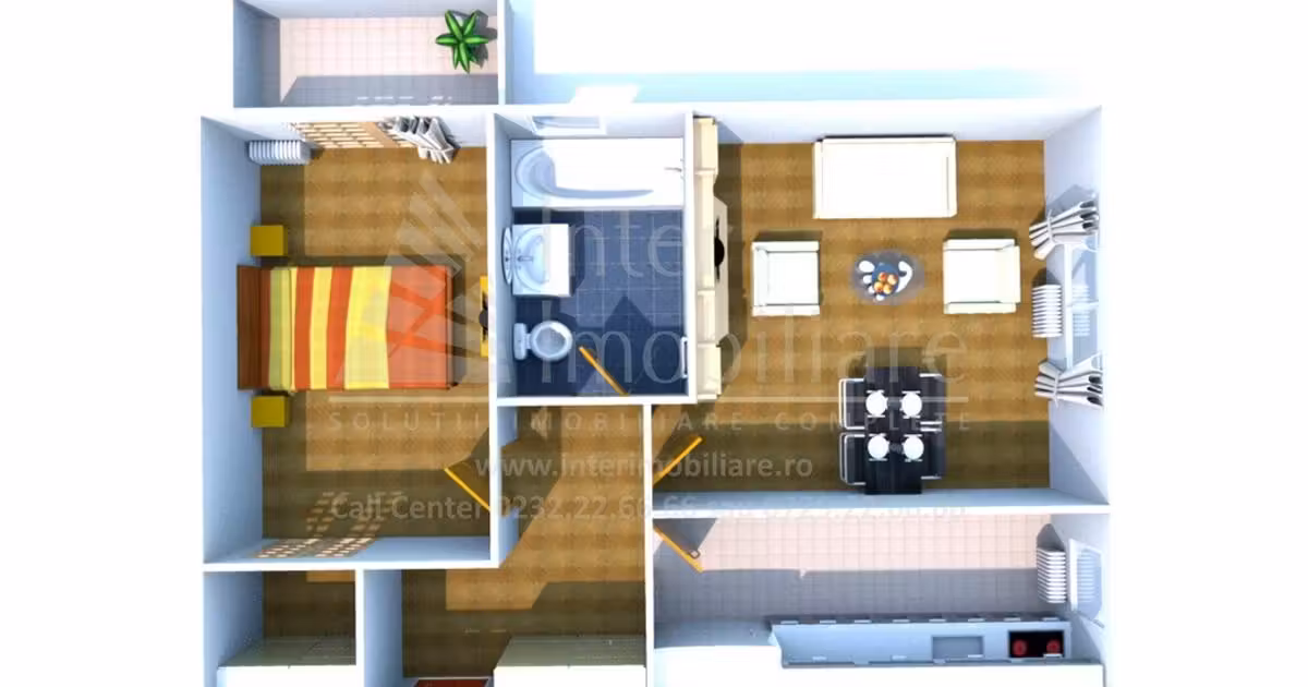 Apartament de vânzare cu 2 camere în zona Păcurari, Iași