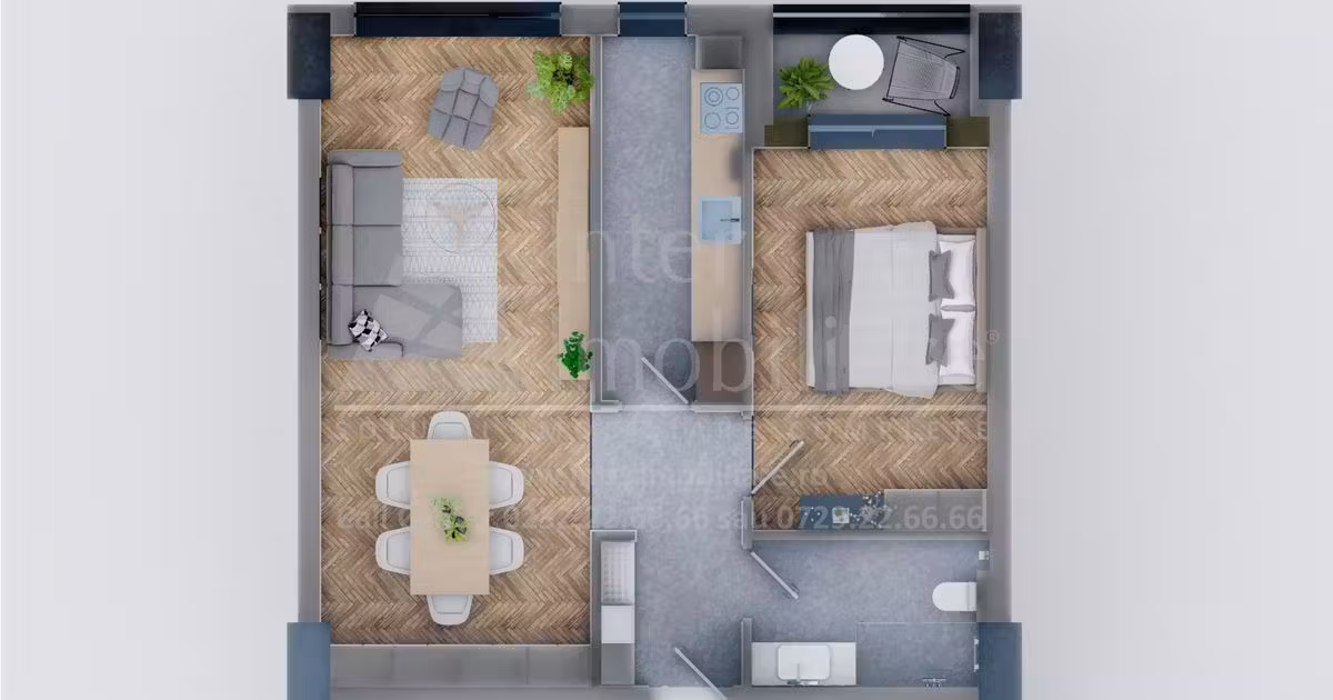 Apartament de vânzare cu 2 camere în zona Tătărași, Iași