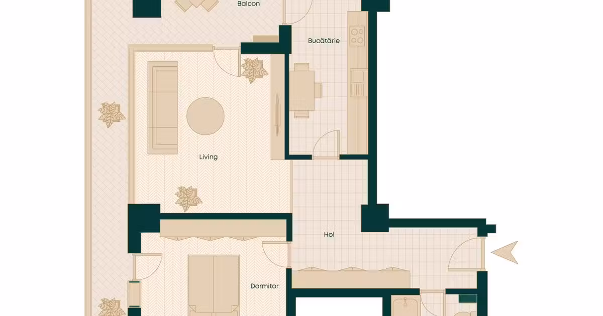 Apartament de vânzare cu 2 camere în zona Podu Roș, Iași