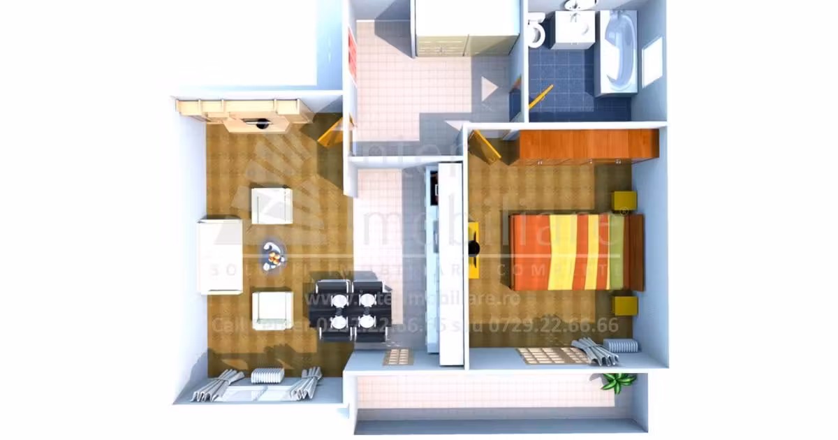 Apartament de vânzare cu 2 camere în zona Vișani, Iași