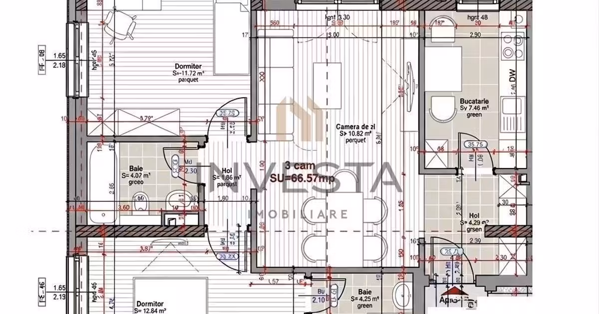Apartament de vânzare cu 3 camere în zona Mărăști, Cluj-Napoca