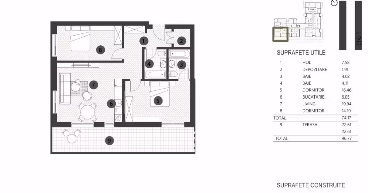 Apartament de vânzare cu 3 camere în zona Floreasca, Sector 1