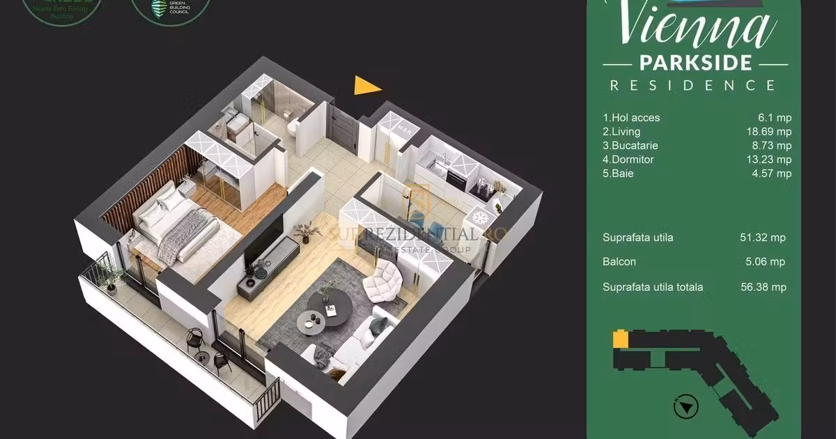 Apartament de vânzare cu 2 camere în zona Berceni, Sector 4