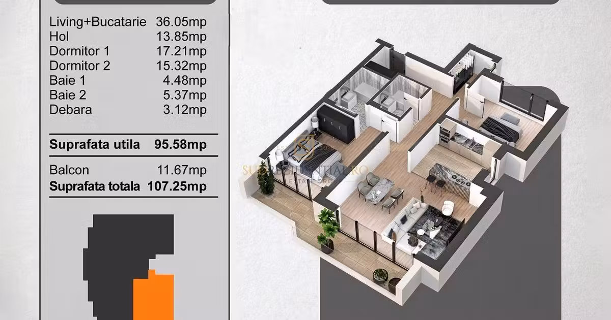 Apartament de vânzare cu 3 camere în zona Panduri, Sector 5