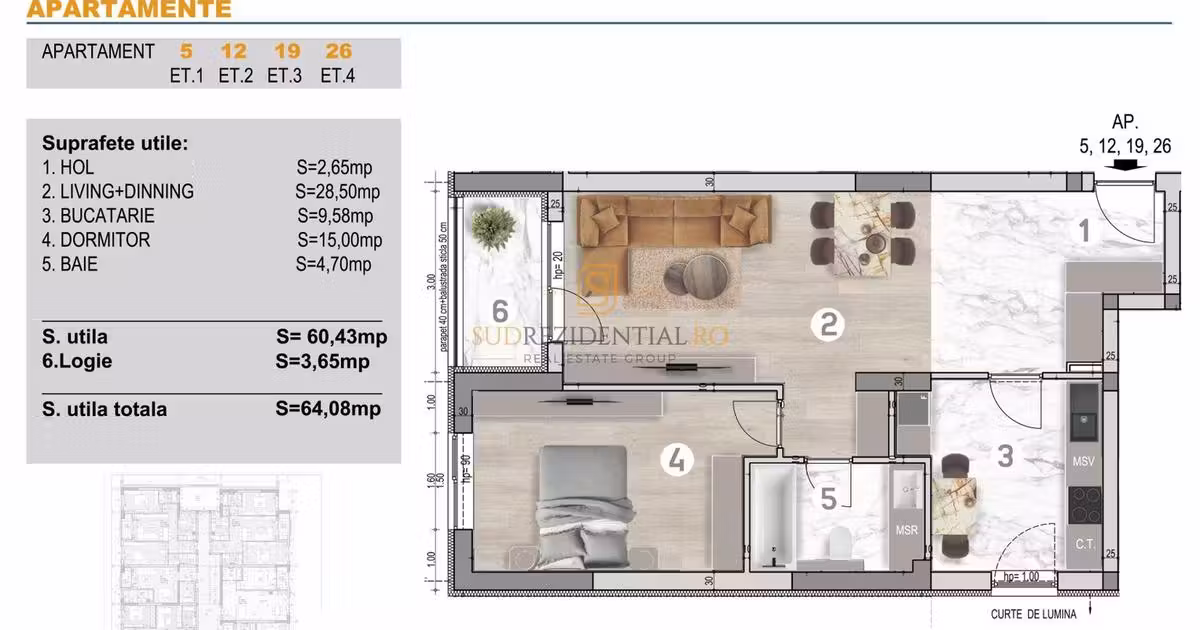 Apartament de vânzare cu 2 camere în zona Brâncoveanu, Sector 4