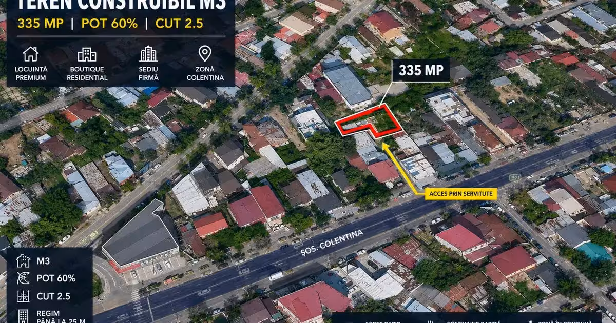 Teren Construcții intravilan de vânzare de 335 mp, în zona Colentina, Sector 2