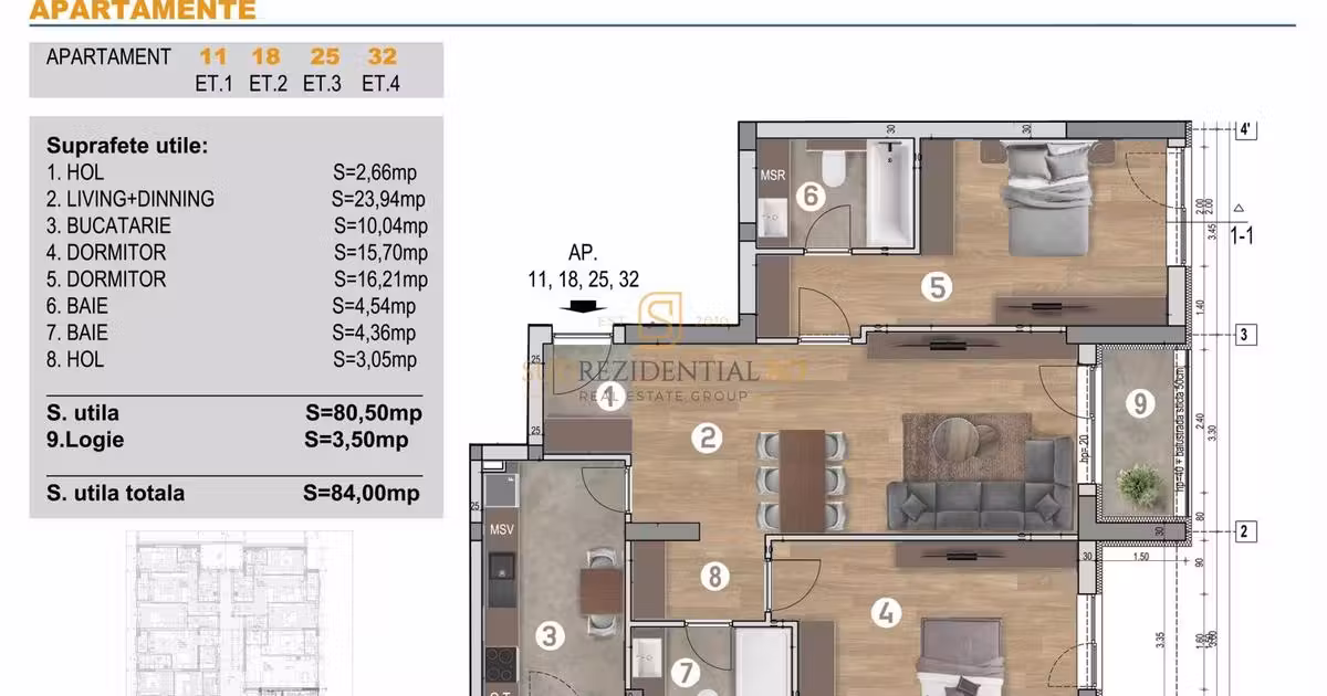 Apartament de vânzare cu 3 camere în zona Brâncoveanu, Sector 4