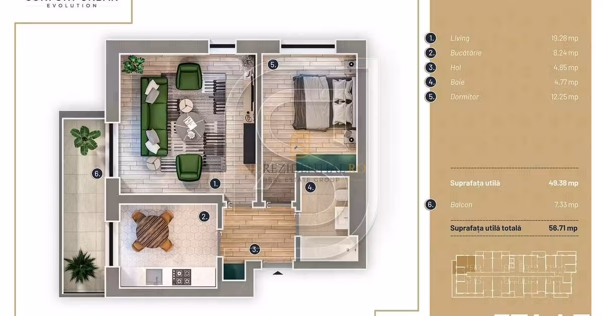 Apartament de vânzare cu 2 camere în zona Rahova, Sector 5