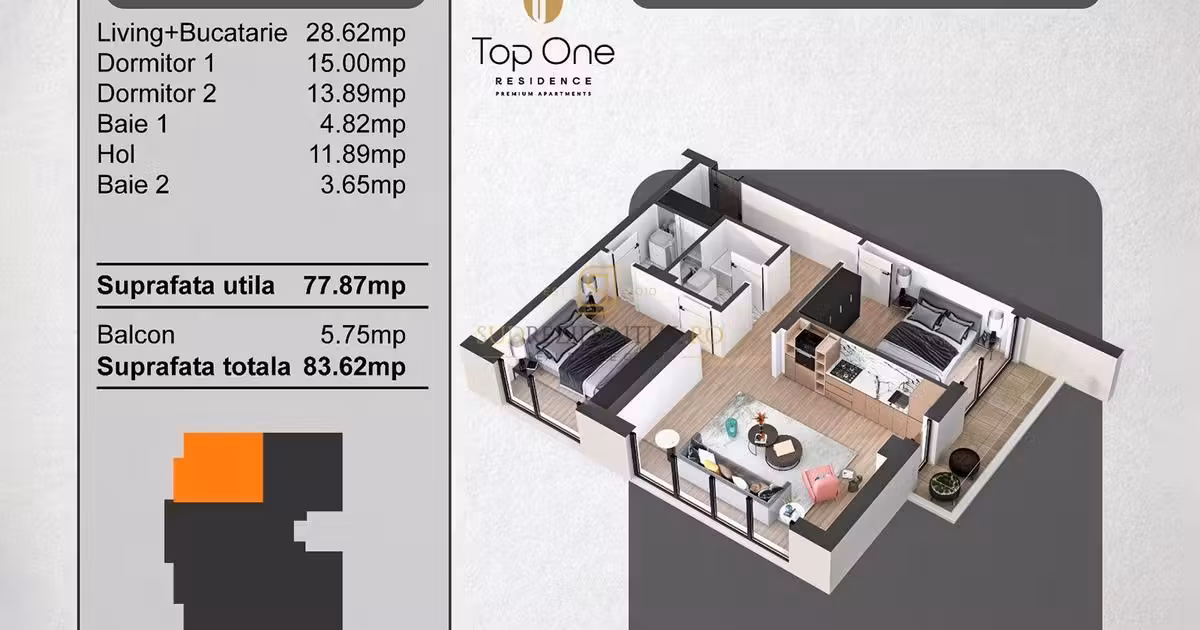 Apartament de vânzare cu 3 camere în zona Cotroceni, Sector 5