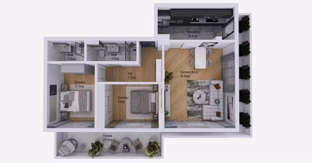 Apartament de vânzare cu 3 camere în zona Palazu Mare, Constanța