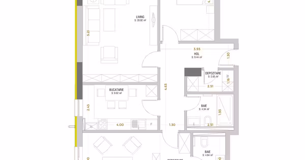 Apartament de vânzare cu 3 camere în zona Astra, Brașov
