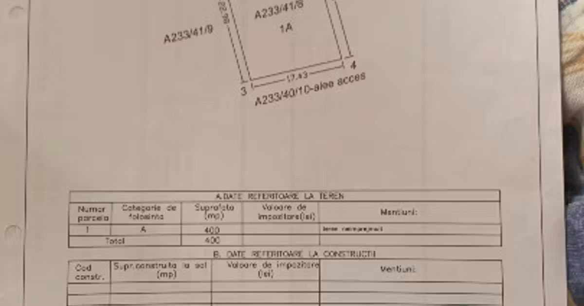 Teren Construcții intravilan de vânzare de 400 mp, în Techirghiol