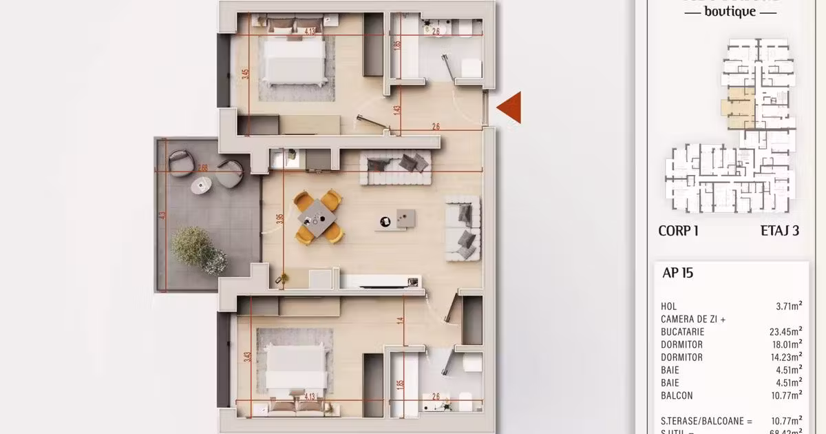 Apartament de vânzare cu 3 camere în zona Theodor Pallady, Sector 3