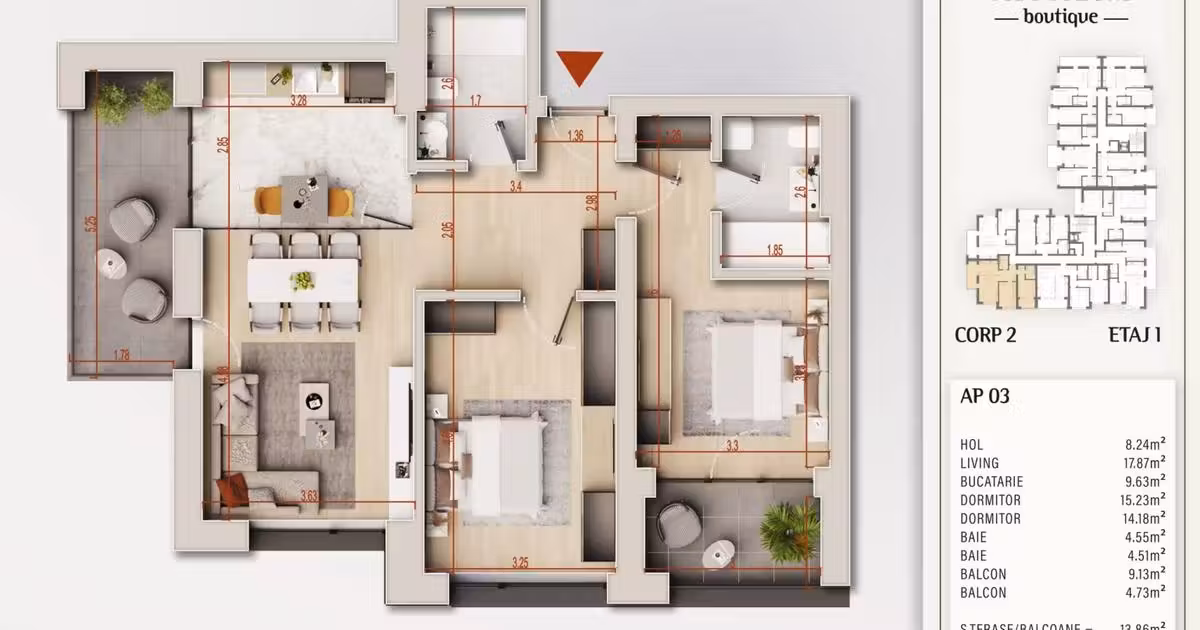 Apartament de vânzare cu 3 camere în zona Theodor Pallady, Sector 3
