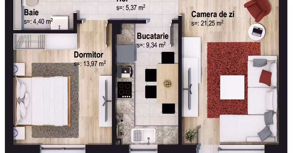 Apartament de vânzare cu 2 camere în zona Tractorul, Brașov
