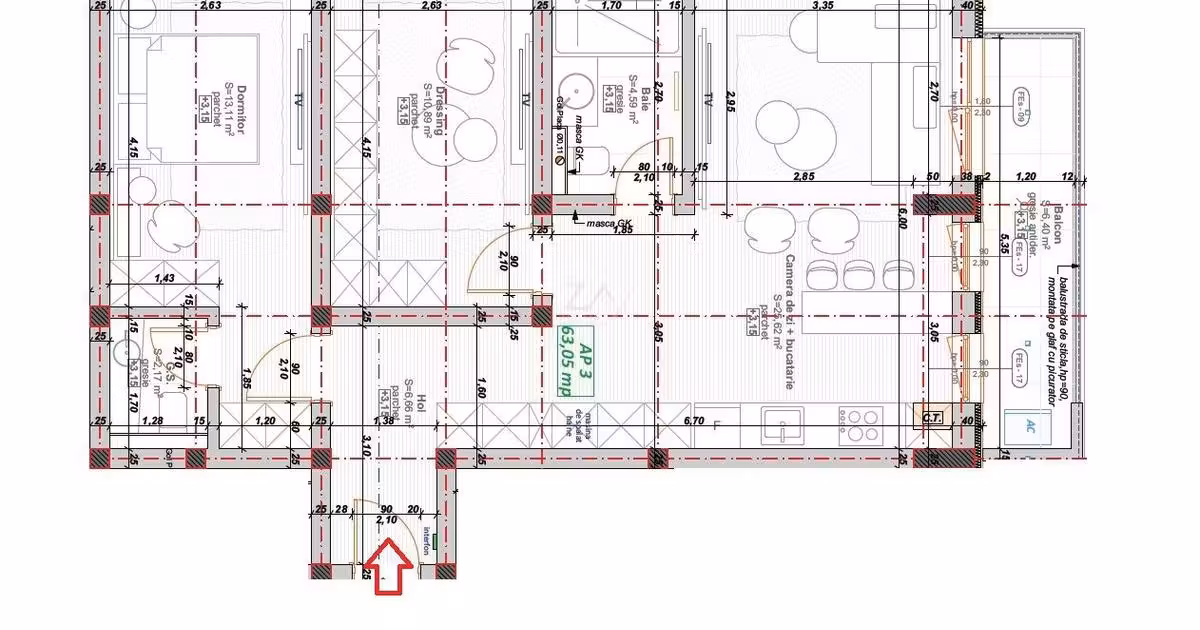 Apartament de vânzare cu 3 camere în Giroc
