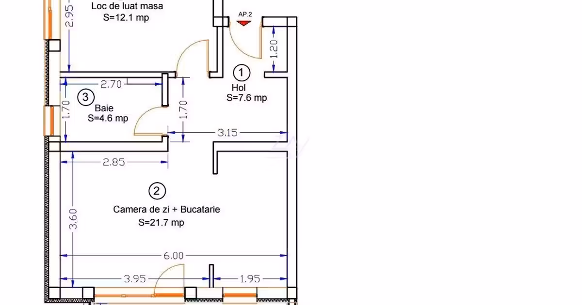 Apartament de vânzare cu 2 camere în Giroc