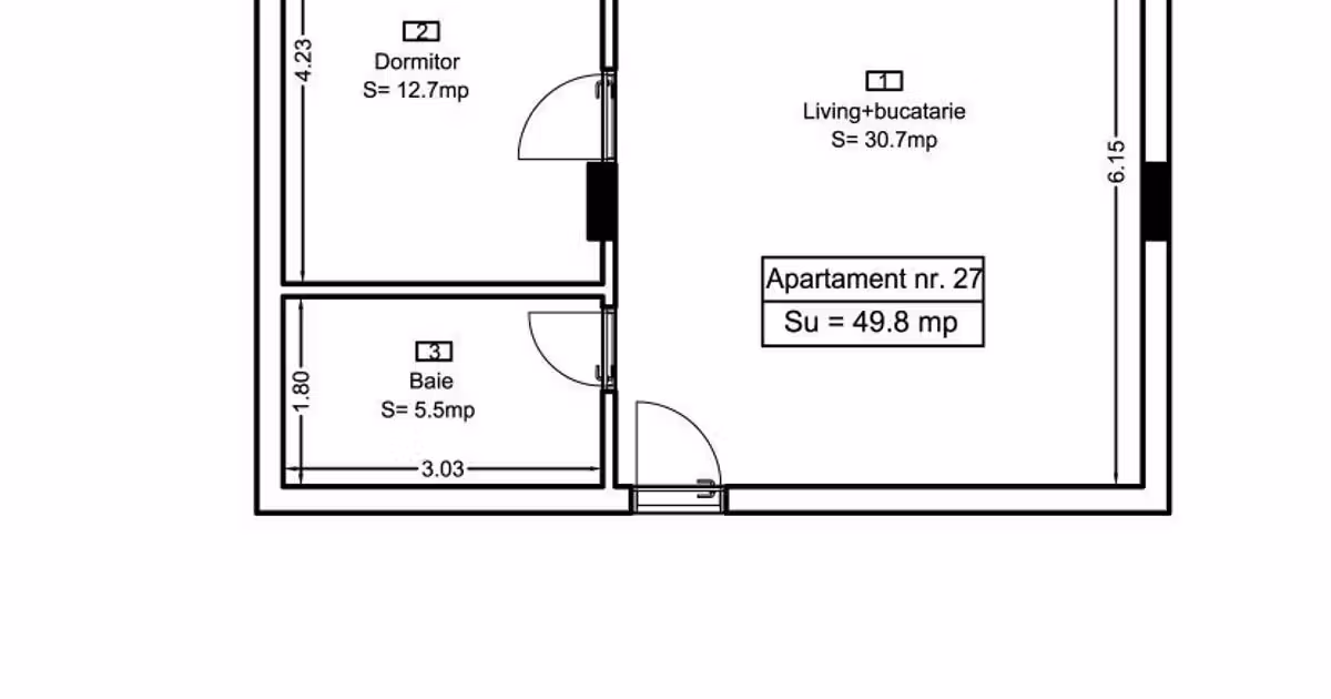 Apartament de vânzare cu 2 camere în Florești