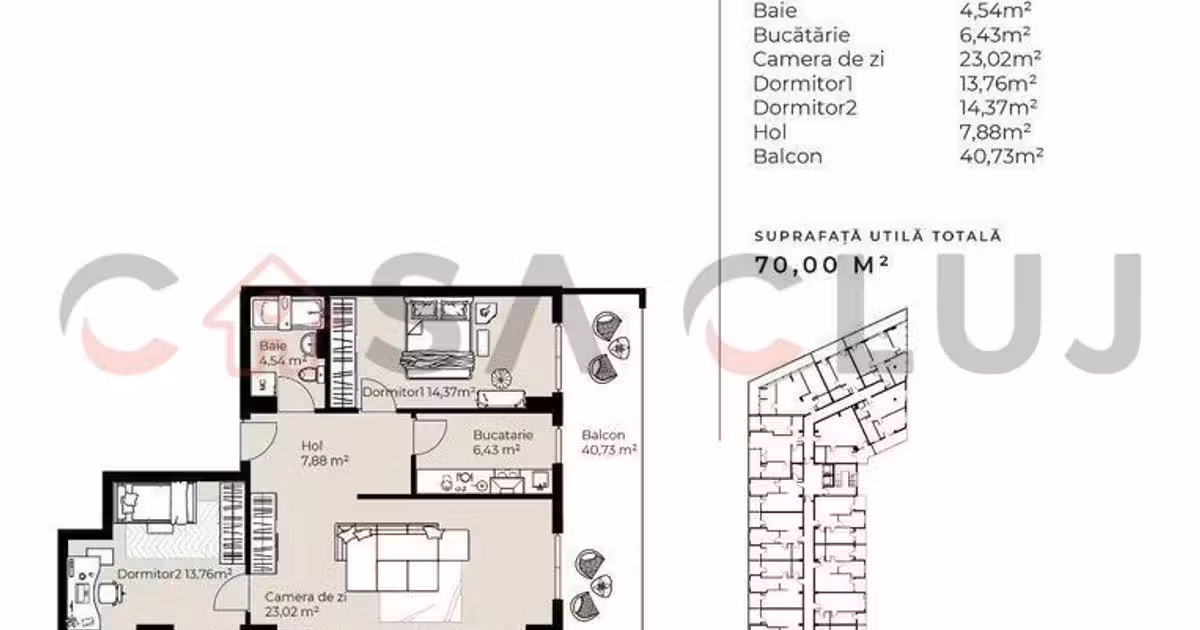 Apartament de vânzare cu 3 camere în zona Gheorgheni, Cluj-Napoca