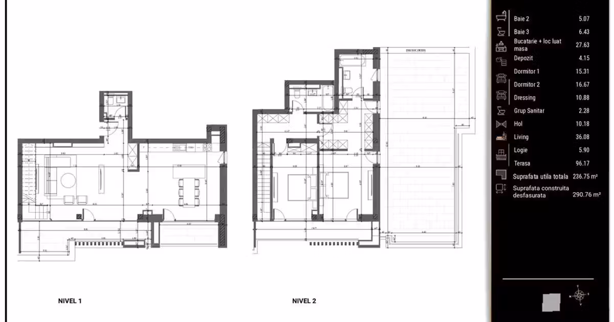 Apartament de vânzare cu 3 camere, mobilat în zona Răcădău, Brașov