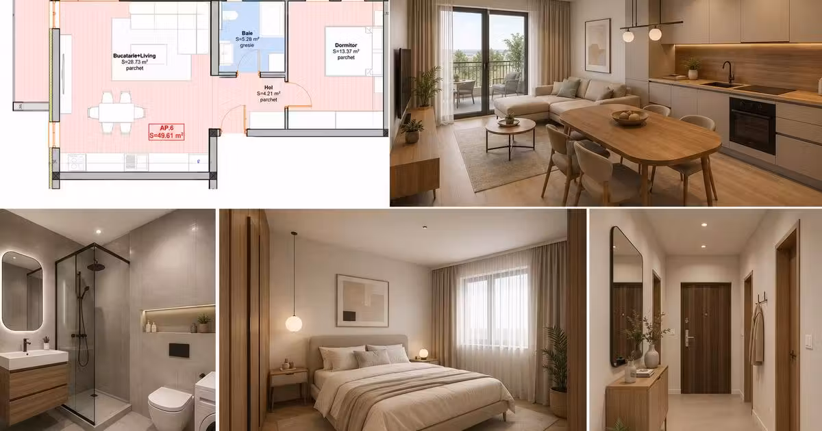 Apartament de vânzare cu 2 camere în Giroc