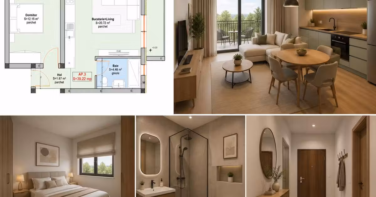 Apartament de vânzare cu 2 camere în Giroc