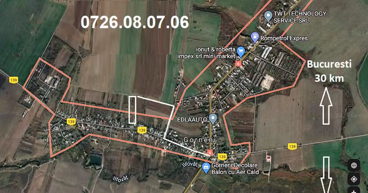 Teren intravilan de vânzare de 7100 mp, în Gorneni