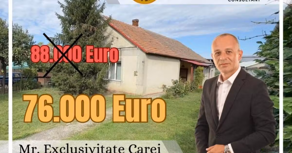 Casă individuală de vânzare cu 3 camere, mobilată în Carei