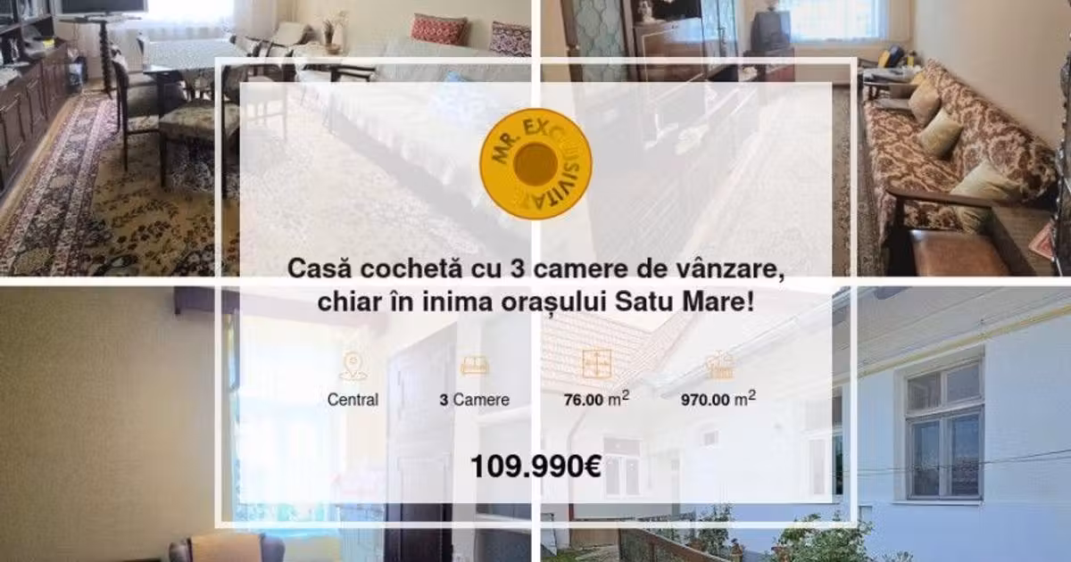 Casă individuală de vânzare cu 3 camere, mobilată în zona Central, Satu Mare