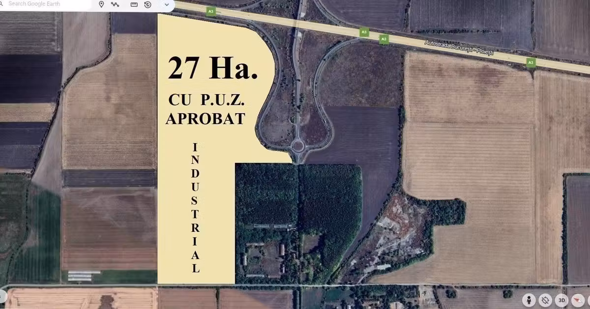 Teren agricol extravilan de vânzare de 270000 mp, în Gherghița