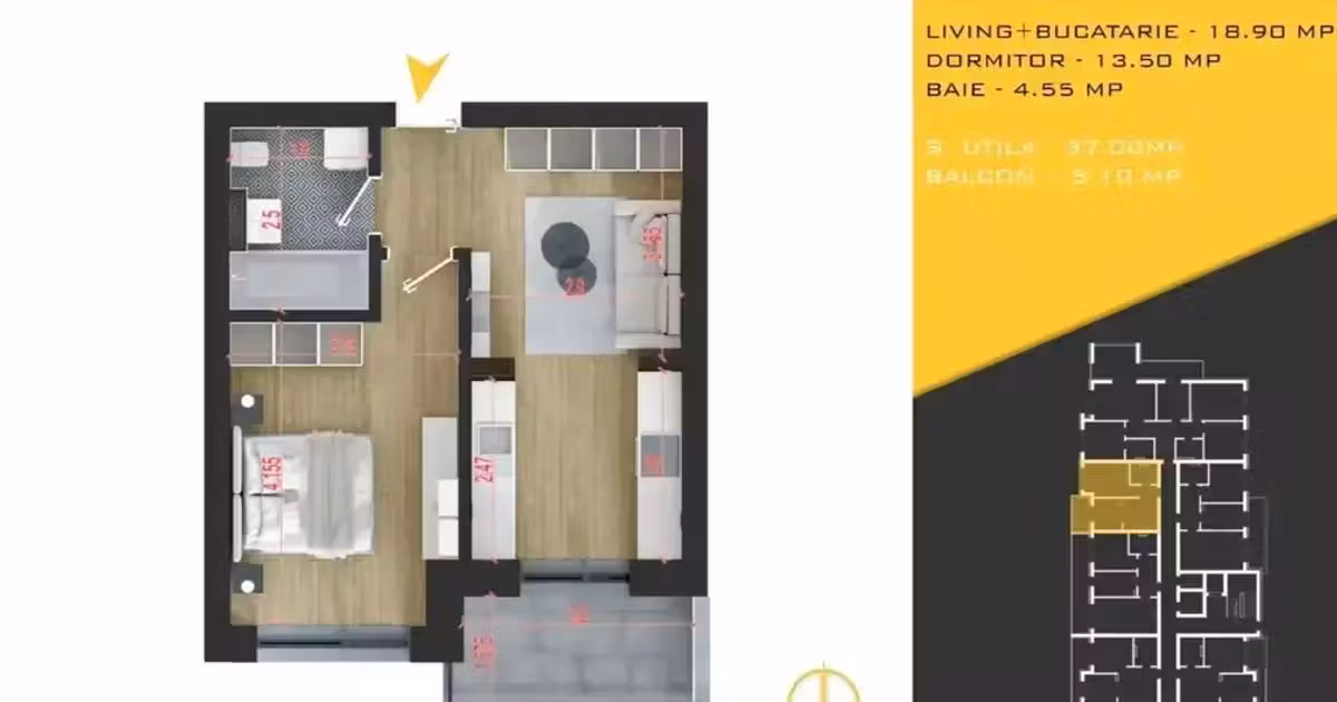 Apartament de vânzare cu 2 camere în zona Theodor Pallady, Sector 3