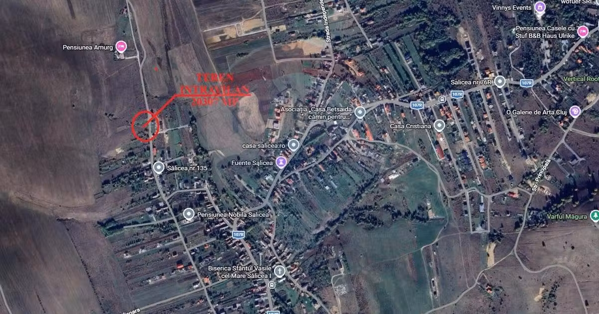 Teren Construcții intravilan de vânzare de 2307 mp, în Sălicea