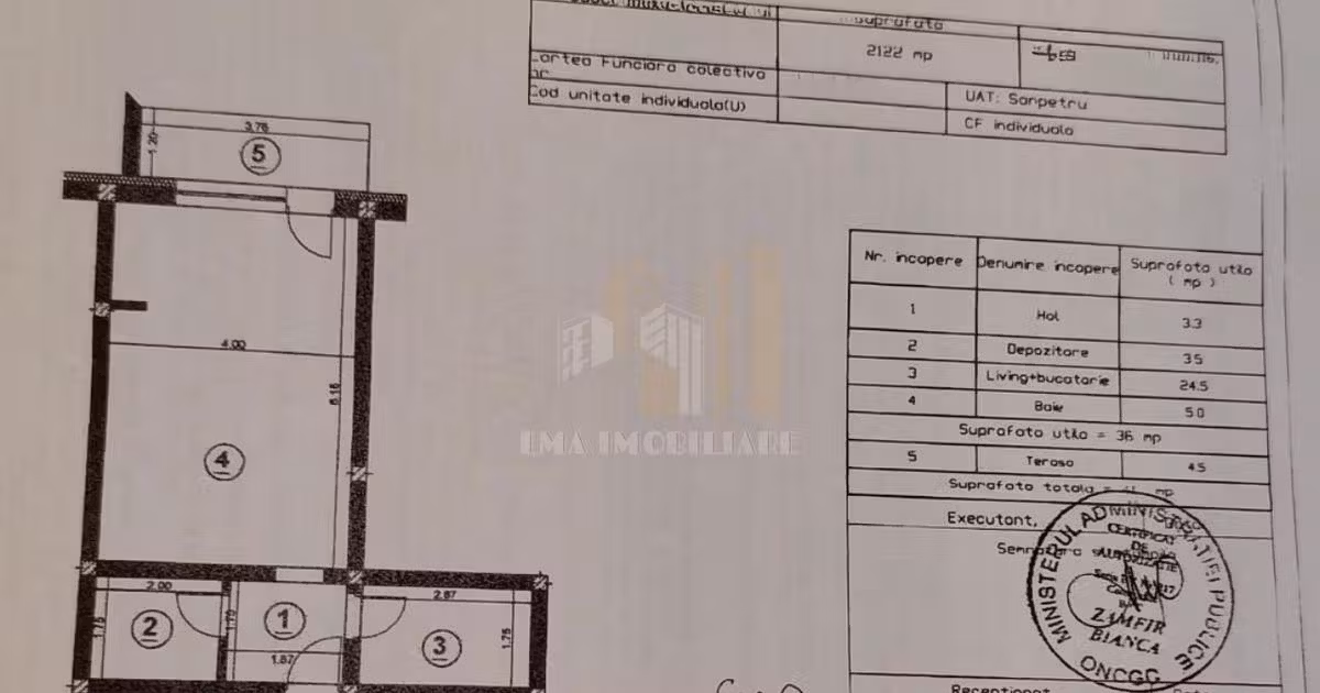 Garsonieră de vânzare, mobilată în Sânpetru
