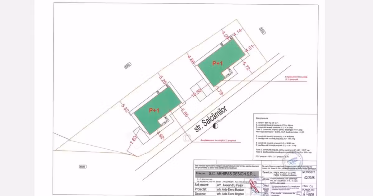 Teren Construcții intravilan de vânzare de 920 mp, în Ștefănești