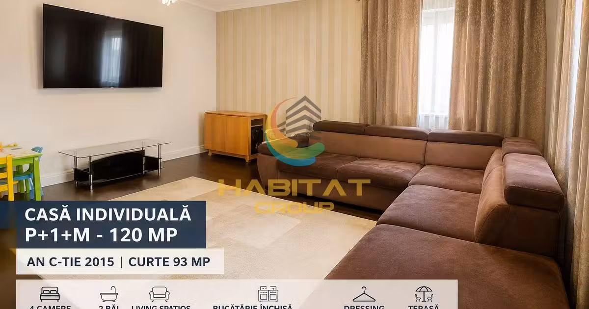 Casă individuală de vânzare cu 4 camere în Popești-Leordeni