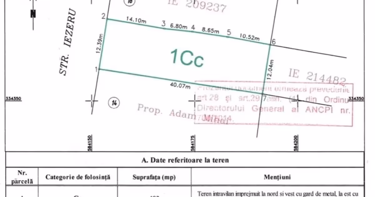 Teren Construcții intravilan de vânzare de 500 mp, în zona Sisești, Sector 1