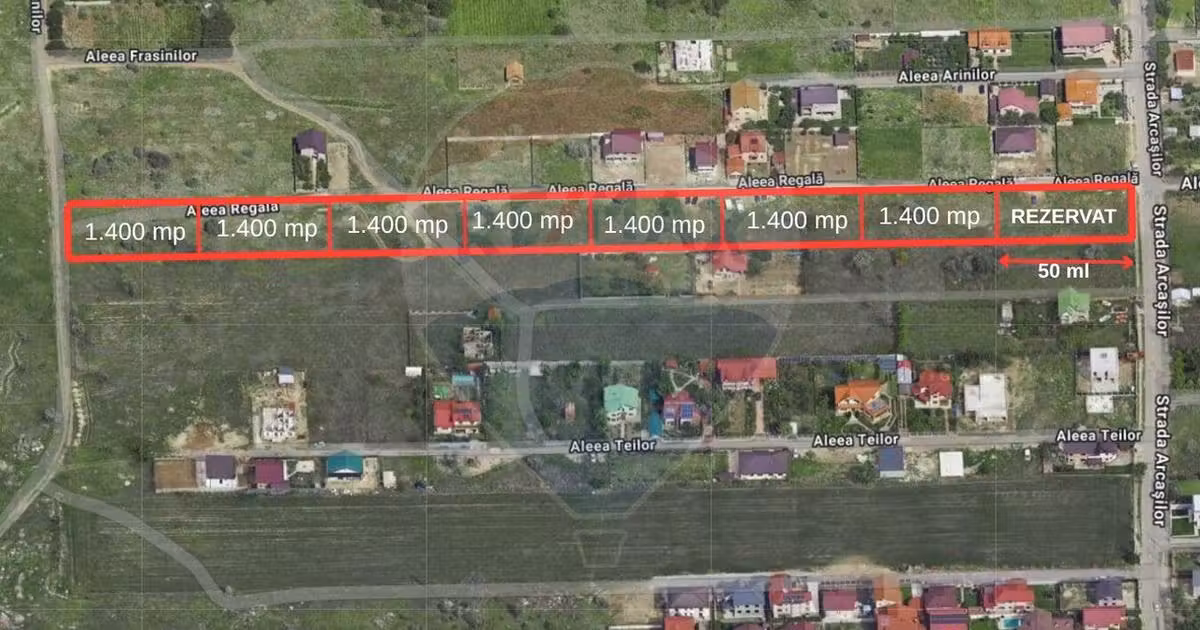Teren Construcții intravilan de vânzare de 1400 mp, în zona Exterior Nord, Galați