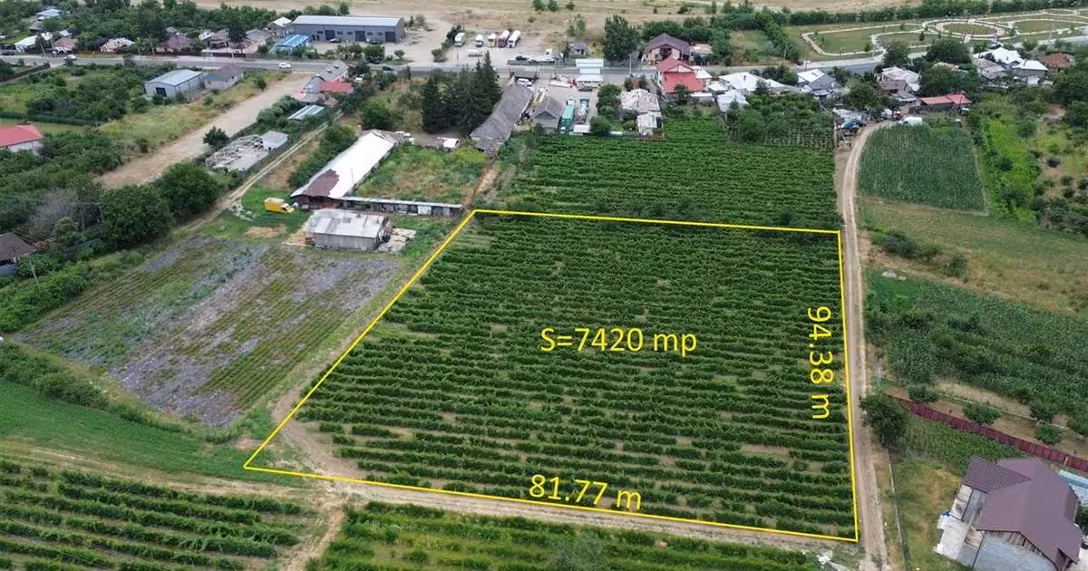 Teren agricol extravilan de vânzare de 7425 mp, în Odobești