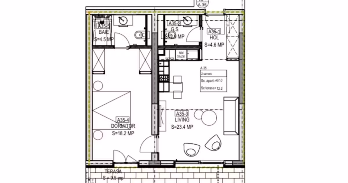 Apartament de vânzare cu 2 camere în Mamaia