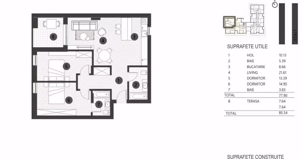 Apartament de vânzare cu 3 camere în zona Barbu Văcărescu, Sector 2
