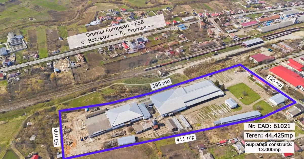 Teren Construcții intravilan de vânzare de 44425 mp, în Hârlău