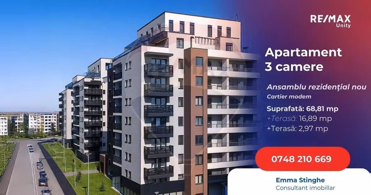 Apartament de vânzare cu 3 camere în zona Avantgarden, Brașov